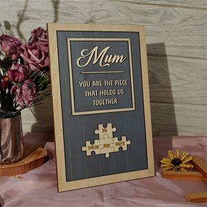 Mother's Day Wood Puzzle Sign Personalized Gift For Mom.Mom You Are The Piece That Holds Us Together | Mothers Day Gift