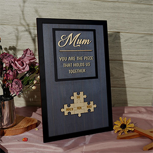 Mother's Day Wood Puzzle Sign Personalized Gift For Mom.Mom You Are The Piece That Holds Us Together | Mothers Day Gift