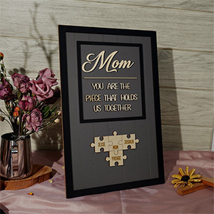 Mother's Day Wood Puzzle Sign Personalized Gift For Mom.Mom You Are The Piece That Holds Us Together | Mothers Day Gift