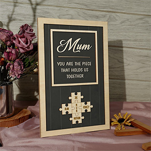 Mother's Day Wood Puzzle Sign Personalized Gift For Mom.Mom You Are The Piece That Holds Us Together | Mothers Day Gift