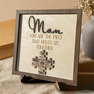 Mother's Day Wood Puzzle Sign Personalized Gift For Mom.Mom You Are The Piece That Holds Us Together | Mothers Day Gift