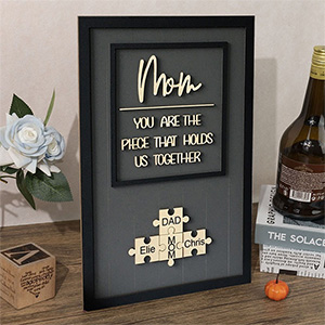 Mother's Day Wood Puzzle Sign Personalized Gift For Mom.Mom You Are The Piece That Holds Us Together | Mothers Day Gift