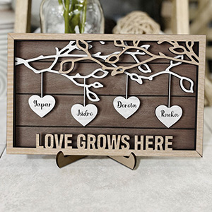 Mother's Day Wood Puzzle Sign Personalized Gift For Mom.Personalized Wood Family Tree Sign with Engraved Names| Mothers Day Gift