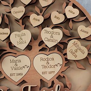 Mother's Day Wood Puzzle Sign Personalized Gift For Mom.Personalized Wood Family Tree Sign with Engraved Names| Mothers Day Gift