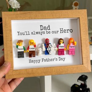 Personalized Minifigure Frame for Dad Customized Father's Day Gifts