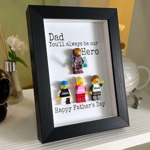 Personalized Minifigure Frame for Dad Customized Father's Day Gifts