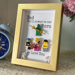 Personalized Minifigure Frame for Dad Customized Father's Day Gifts