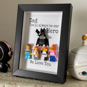 Personalized Minifigure Frame for Dad Customized Father's Day Gifts