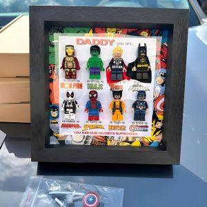 Personalized Minifigure Frame for Dad Customized Father's Day Gifts