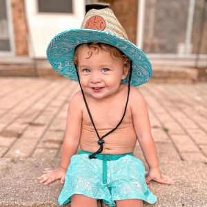 Custom Straw Sun Beach Hat With Name Initials Symbols For Toddler Child Adult Gift