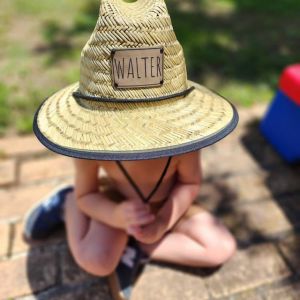 Custom Straw Sun Beach Hat With Name Initials Symbols For Toddler Child Adult Gift