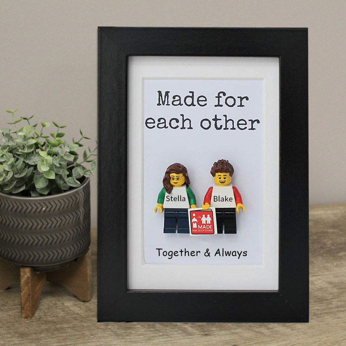 Handcrafted Mini Figurines Encased in a Frame - Perfect Valentine's Day Keepsake