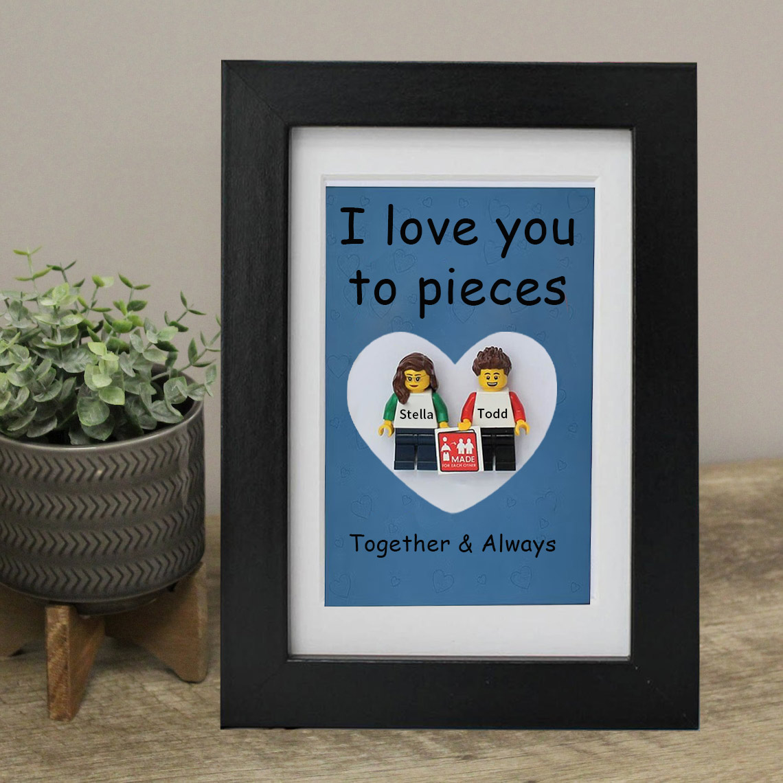 Tailored Mini Figurines Presented in a Frame - Heartfelt Valentine's Gesture