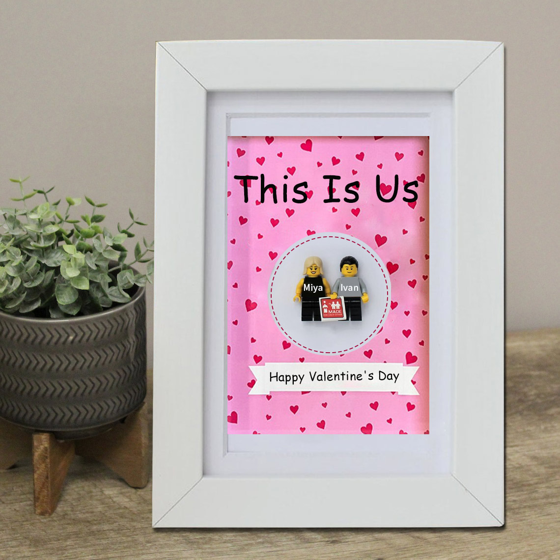 Adorable Personalized Mini Sculptures with Frame - Memorable Valentine's Keepsake