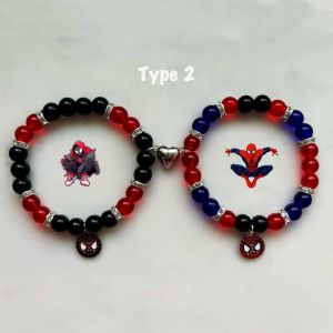 Couples Matching Bracelets with Heart Magnet Attraction Charms Set of 2