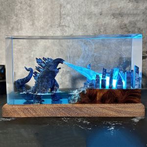 Monster Resin Wood Art Lamp