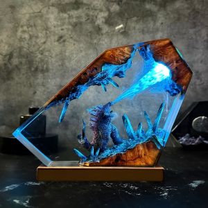 Monster Resin Wood Art Lamp