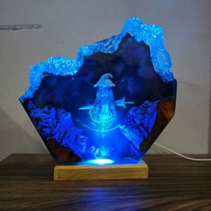 Halloween Resin Lamp - Epoxy And Wooden Night Lights