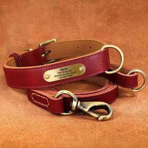 Customized Engraved Leather Dog Collar