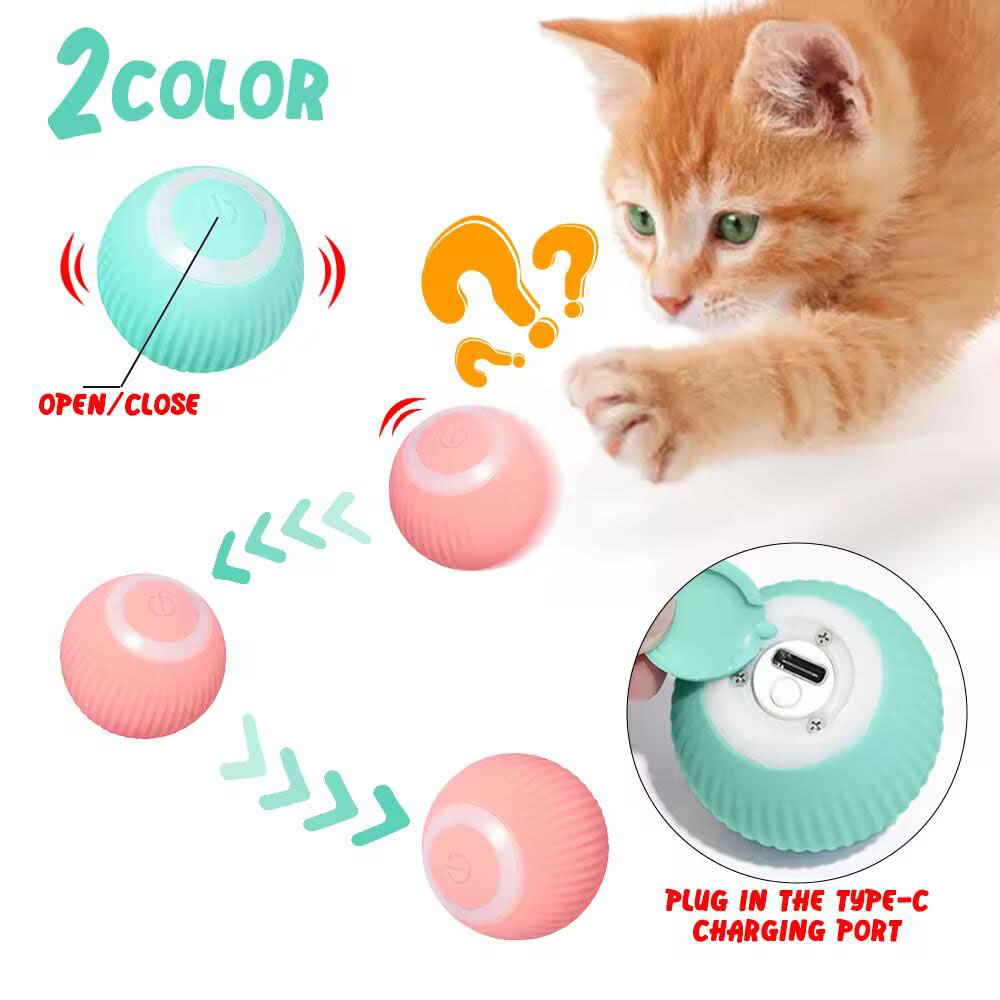 LED Magic Motion Ball - USB Rechargeable Smart Gravity Jumping Ball Interactive Cat Toy