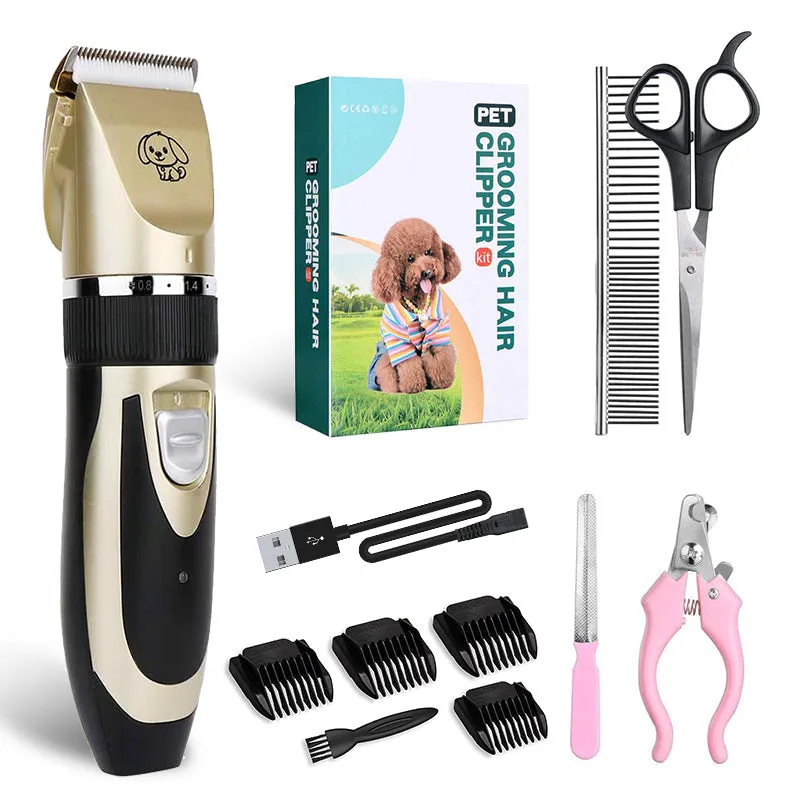 Professional Dog Care Clippers Kit - Quiet, Rechargeable & Wireless