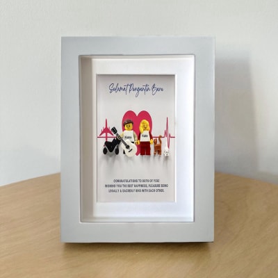 Personalised Minifigure with a Frame - Happy Valentine's Day-Perfect gift for Valentine's Day!