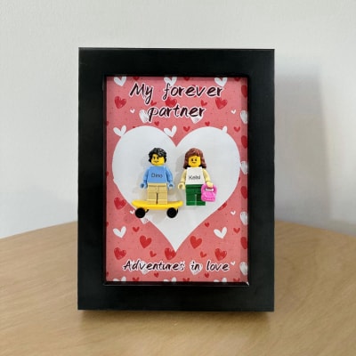 Personalised Minifigure with a Frame -My Forever Partner-Adventures in Love-Special Valentine's present