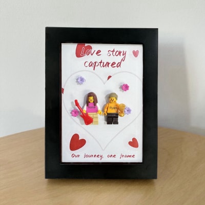 Personalised Minifigure with a Frame-Love Story Captured-Our Journey，One Farme