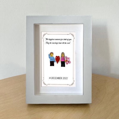 Personalised Minifigure with a Frame - Meaningful Valentine's/Weeding present