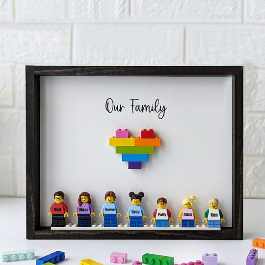 Personalized Minifigures Frame For Family.Christmas Gift