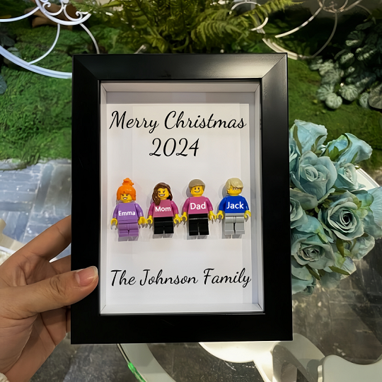 Personalized Minifigures Frame For Family.Christmas Gift