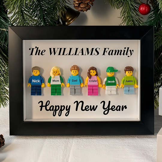 Personalized Minifigures Frame For Family.Christmas Gift	