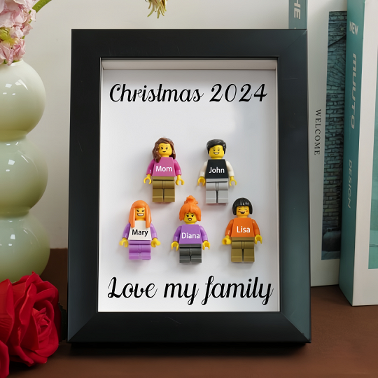 Personalized Minifigures Frame For Family.Christmas Gift