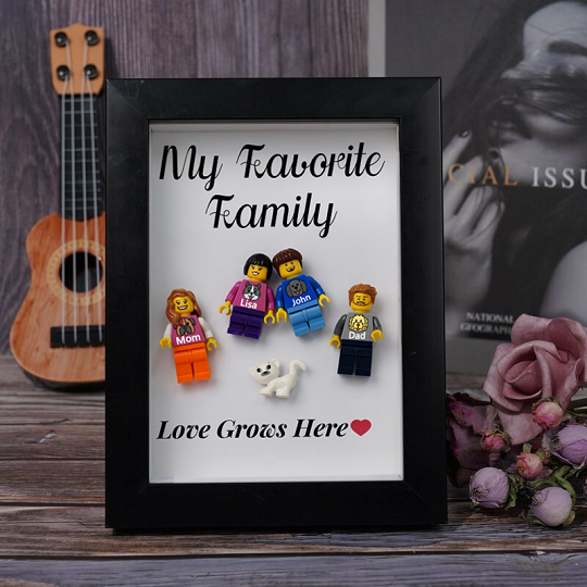 Personalized Minifigures Frame With Pet Style For Your Loved One.Valentine's Day Gifts,Christmas Gift