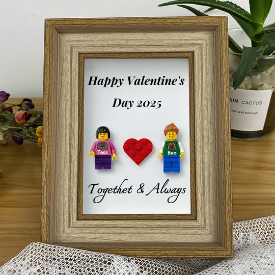 Personalized Minifigures Frame  With Pet Style For Your Loved One.Valentine's Day Gifts,Christmas Gift