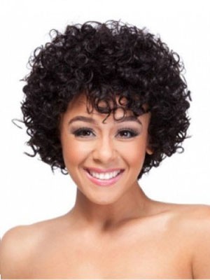 Classic Curly Medium African American Wig