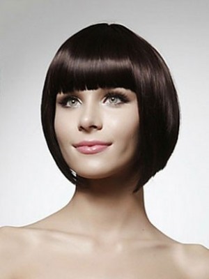 Short Bob Bonny Straight Human Hair Wig With Bangs