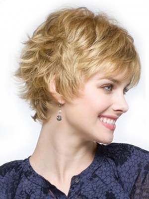 Cheap Short Cropped Pixie Synthetic Wig