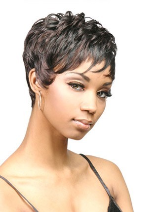 Sophisticated Short Capless Curly African American Wig