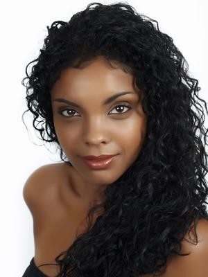 Synthetic Lace Front Long Curl African American Wig