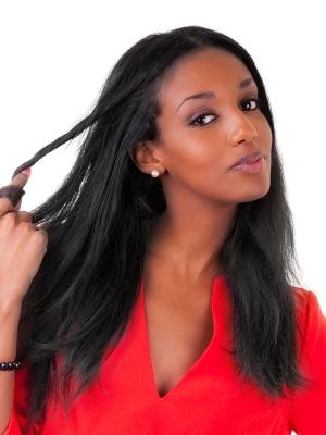 Remy Human Hair Lace Front African American Wig