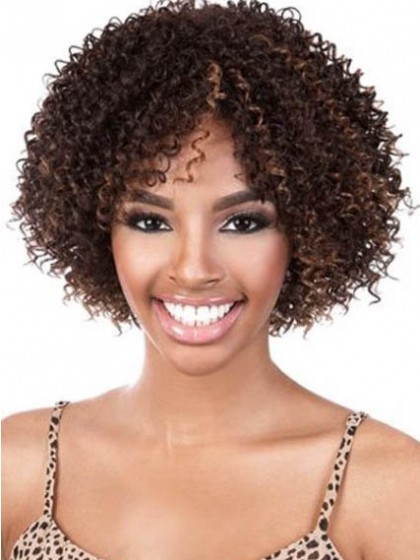 Natural Medium Curly African American Wig