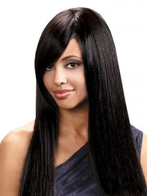 Smooth Capless Synthetic Straight Wig