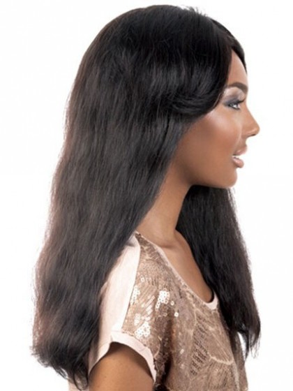 Concise Lace Front Wavy Remy Human Hair African American Wig