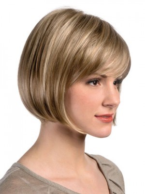 Bob Style Silky Chin Length Light Blonde Wig