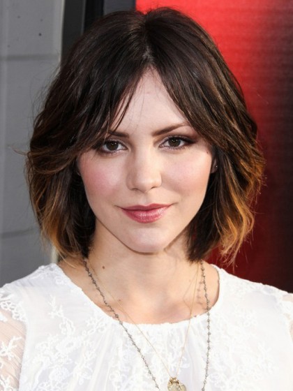 Katharine McPhee Central Parting Hairstyle Human Hair Celebrity Wig