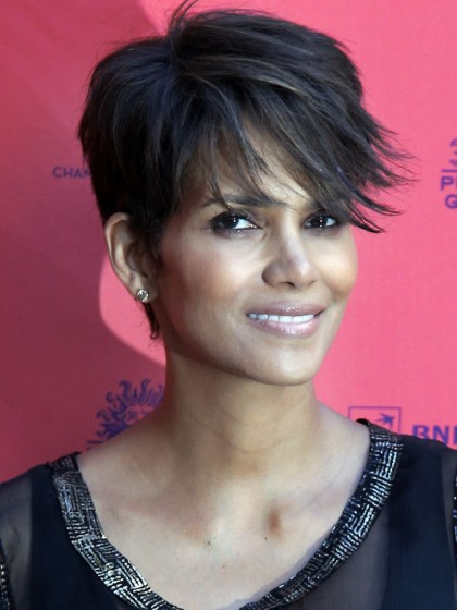 Halle Berry Hairstyle Synthetic Hand-Tied Mono Top Wig