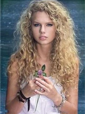 taylor swift elegant lace front long wavy human hair wig