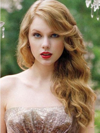 Taylor Swift Dazzling Wavy Lace Front Human Hair Wig