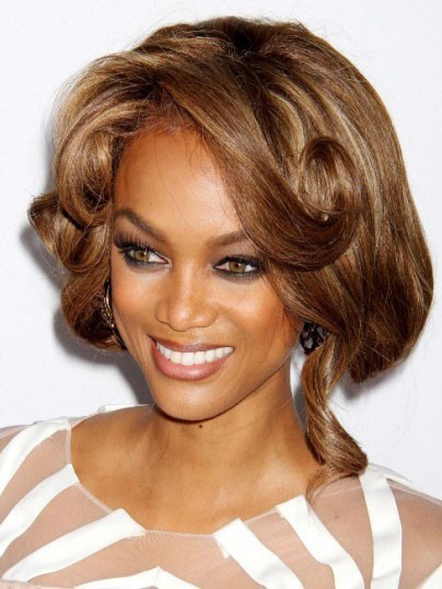 Tyra Banks Elegant Wavy Lace Front Human Hair Wig